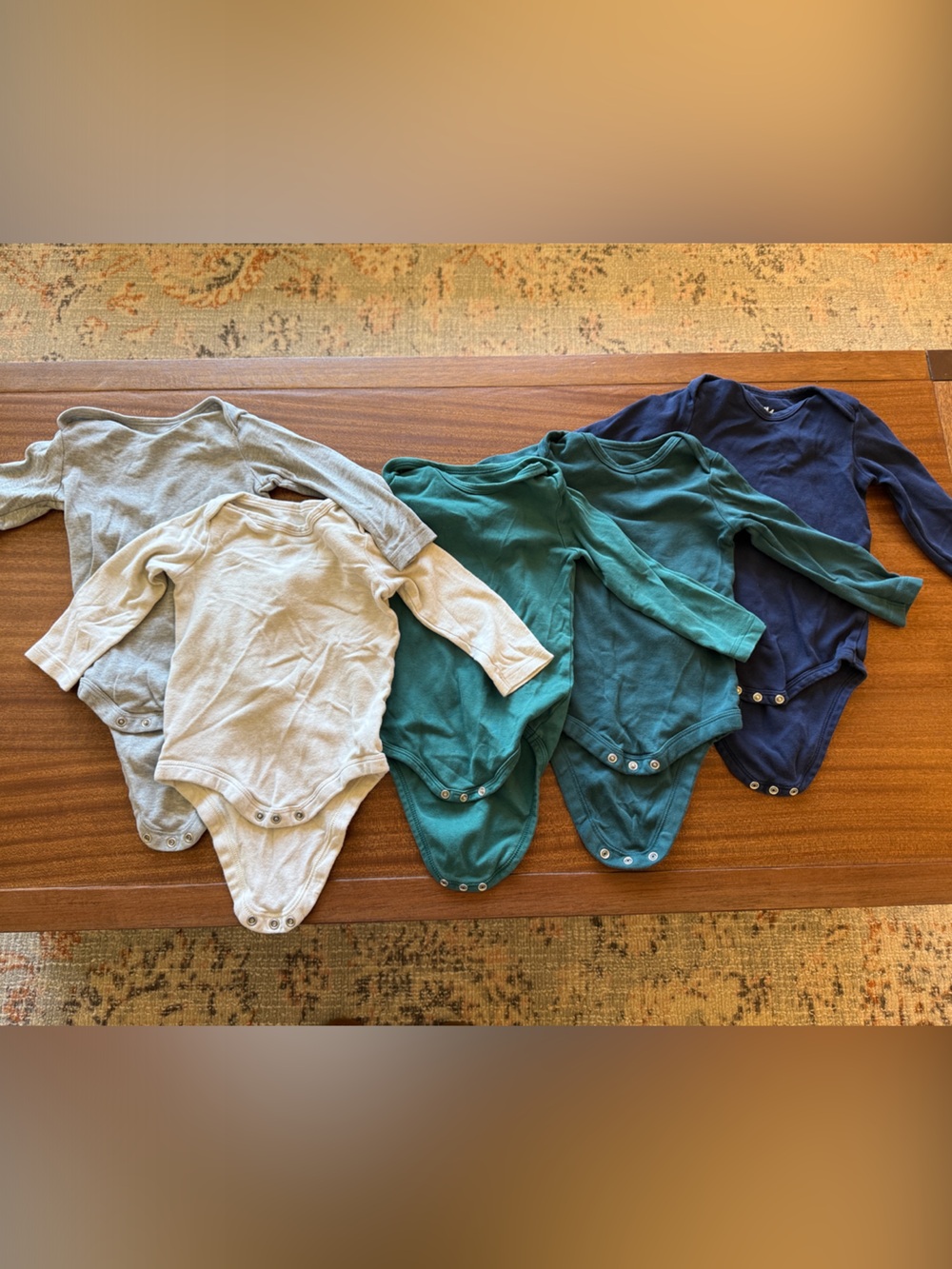 Primary 12-18 month long sleeve onsies (set of 5)